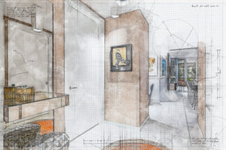 Draft of the Entrance/Foyer from Whitaker Velazquez Studio